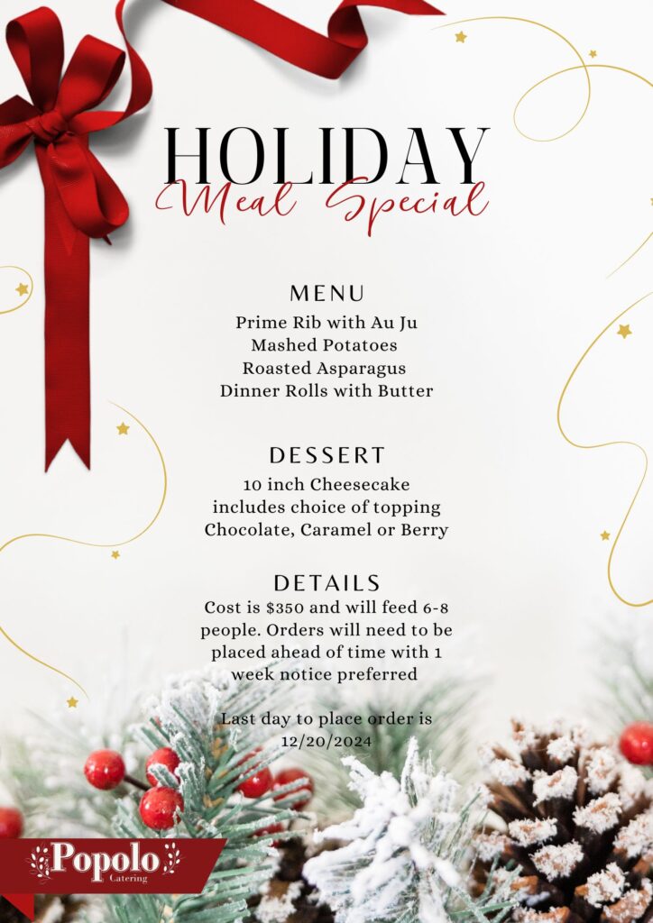 Popolo Catering Holiday Meal Special